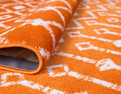Rugs.com Geometric Kasbah Trellis Collection Rug – 2' X 8' Runner Orange Low Pile Rug Perfect For Living Rooms, Large Dining Rooms, Open Floorplans #TOP6