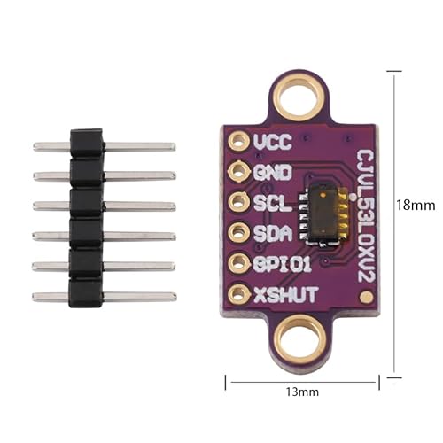 GERUI 6 Stück VL53L0X Time-of-Flight Entfernungssensor Flugmessung ToF Laser Range Finder 940nm Laser Detect Modul，Serial Port PWM Output.