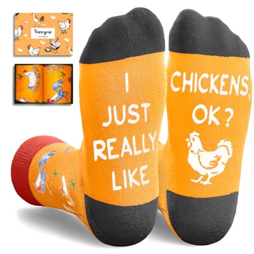 HAPPYPOP Chicken Gifts for Women Men - Funny Crazy Novelty Gag Chicken Socks for Teens, Rooster Gifts for Lovers