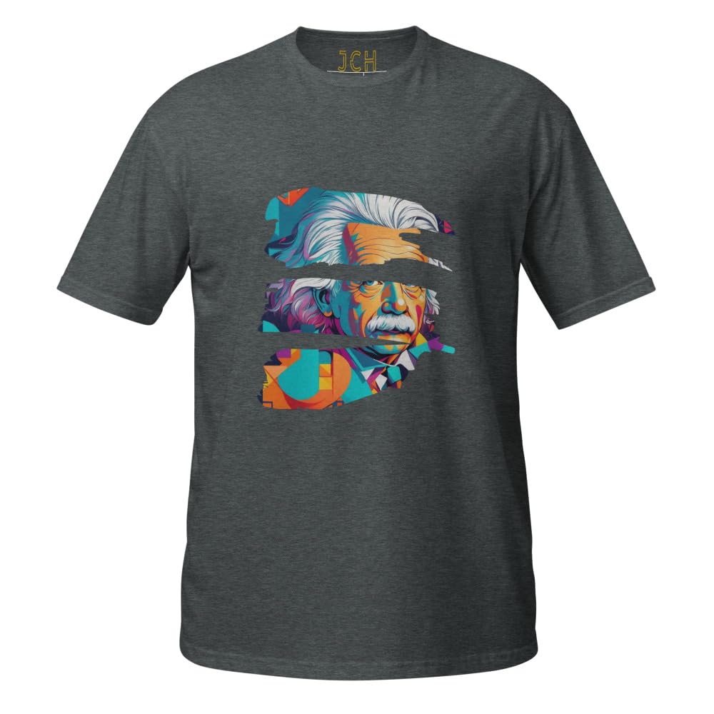 T-shirt JCH Einstein chiné foncé taille M vêtement coton mixte