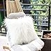 Kevin Textile Set of 2 Decorative New Luxury Series Merino Style Off-White Fur Throw Pillow Case Cushion Cover Pillow Cover for Bed, 20