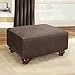 Sure Fit Stretch Leather - Ottoman Slipcover - Brown (SF37322)