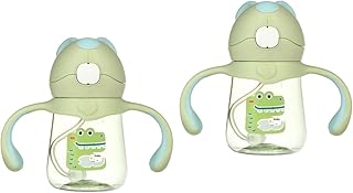 TOYANDONA 2 Pçs Copo De Aprendizagem Copo Com Canudinho De Palha Para Bebês Crianças Copo De Palha Copo De Palha Para Bebê Copo De Canudinho Criativo Copo De Água Copo De Bebida Com Alça