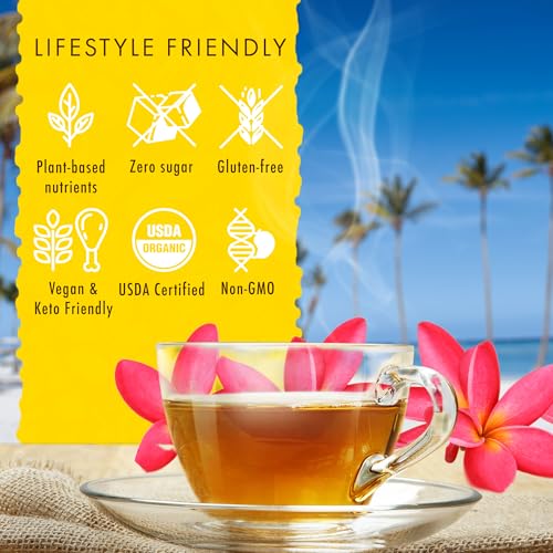 Image of Hawaiian Natural Pineapple Strawberry Organic Tea, Green & White - 20 Bags