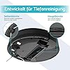 aeco X3 VacuBot Staubsauger-Roboter Saugroboter (5000Pa Saugkraft ideal für Tierhaare, Teppiche u. Hartböden, Gyroscope Navigation, bis zu 160min Akkulaufzeit, Fernbedienung, App)