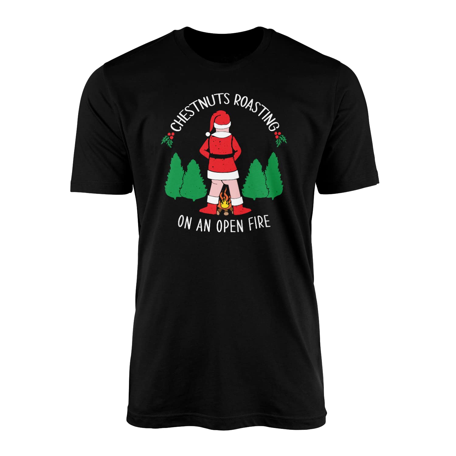 SMARTYPANTS Chestnuts Roasting On an Open Fire T-Shirt Top Tee - Novelty Rude Crude Funny Joke Christmas Song Lyrics Xmas Festive Office Party Santa Balls Gifts Presents (XL, Black)