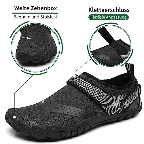 Foto von SAGUARO Badeschuhe Herren Wasserschuhe Damen Schwimmschuhe Aquaschuhe Schnell Trocknend Strandschuhe Neoprenschuhe Outdoor Barfußschuhe Nacht, Gr.41 EU