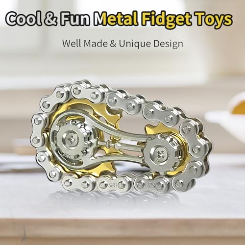 Fidget Toys, Fidget Toys Kette, Fidget Kette, Getriebe, Goldene Rad Und Silberne Kette Design, Stressabbau Spielzeug Für Büro, Schule Und Zuhause, Entspannung Toy Ideal Für Alle Altersgruppen