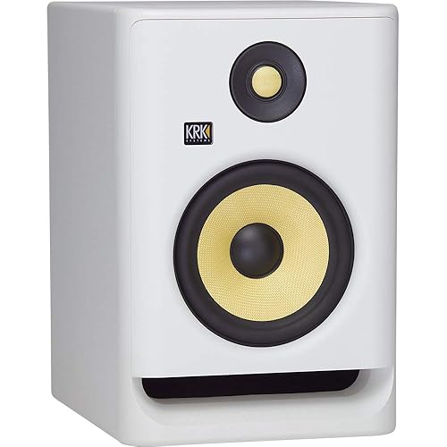 KRK RP7 Rokit 7 G4 Professional Bi-Amp 7" Powered Studio Monitor, White Noise