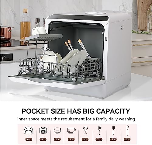 Eklipt Mini Tabletop Dishwasher with 6 Programs & LED Display - Image 4
