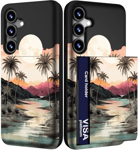 IWONE for Samsung Galaxy S23+ Plus Case - Green Palm Trees