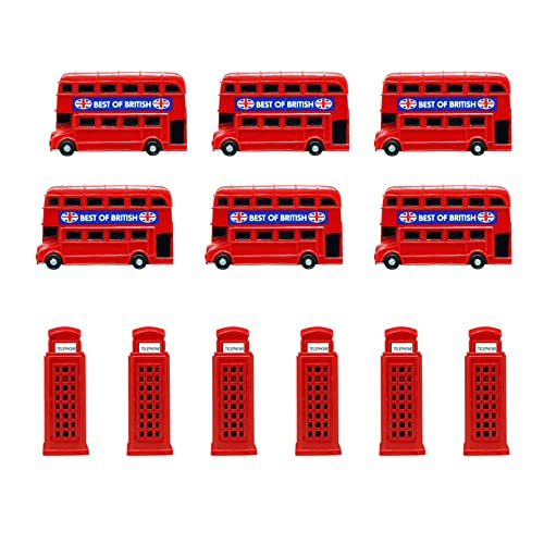SAJAK Juego de 12 imanes de nevera Londres para autobús y teléfono de la cocina, pequeño refrigerador de metal 3D imán recuerdos adornos de regalo decoración del hogar Cover