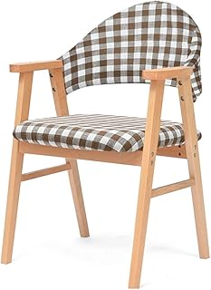 Jinxin-stools Silla de Estudio Silla de Escritorio de Madera Maciza Silla de Comedor nórdico apoyabrazos Beech Washable Design (Color : D)