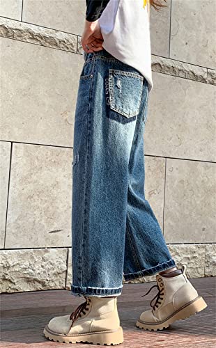 SANGTREE Girls Jeans Fashion Elastic Waist Denim Pants, 3-13 Years4