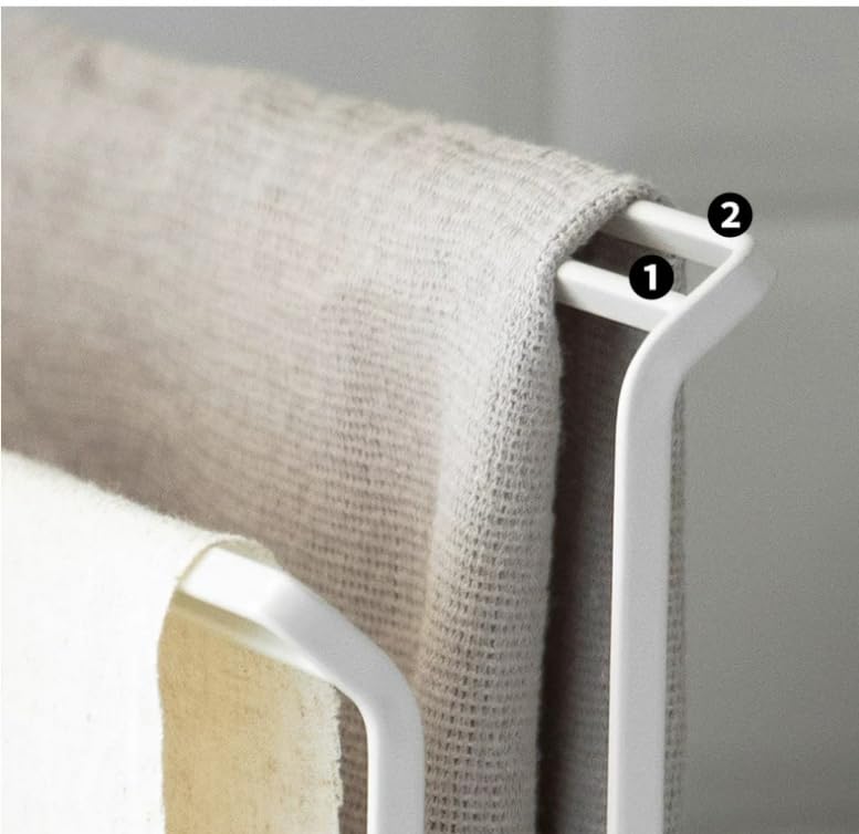 Image of ARHAT ORGANIZERS Foldable Hand Towel Stand | Towel Holder for Washbasin & Kitchen | Hand Towel Holder for Bathroom, Countertop & Vanity | 3 Towel Drying Stand, Napkin Stand (White, 2-Layer)