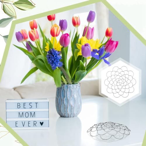 Insert de fleur en métal Cosmin solide - Support arrangement floral 20,3 cm de fer