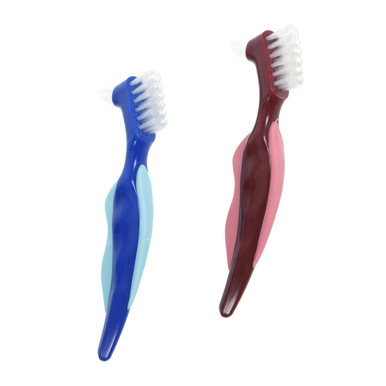 CALLARON 10pezzi Spazzolini Per Dentiere Testine Doppie Spazzole Per La Dentiere Facili Usare Design Compatto e Portatile