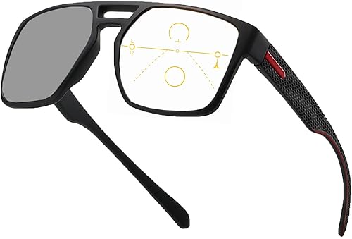 Gafas de lectura multifocales fotocromáticas progresivas para hombres cerca de lejos presbíopic deporte conducción transición lector gafas de sol