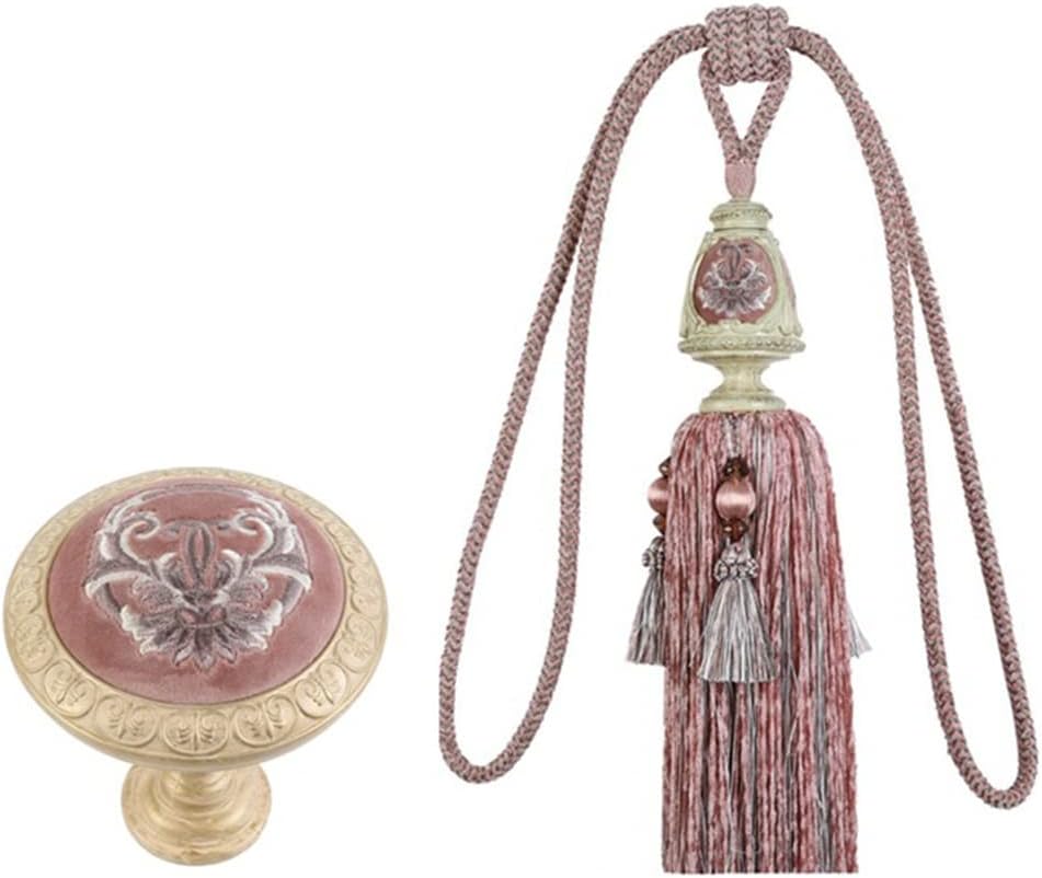 FMURY Flannel Embroidered Curtain Hook Hanging Ball Fabric Wall Hook Tassel Hanging Spike