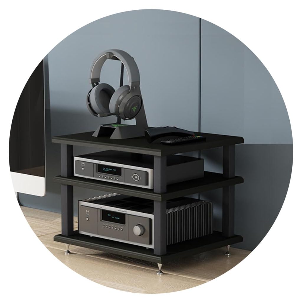 Meuble de salon multicouche pour platine vinyle et système d'écoute audiophile de salon