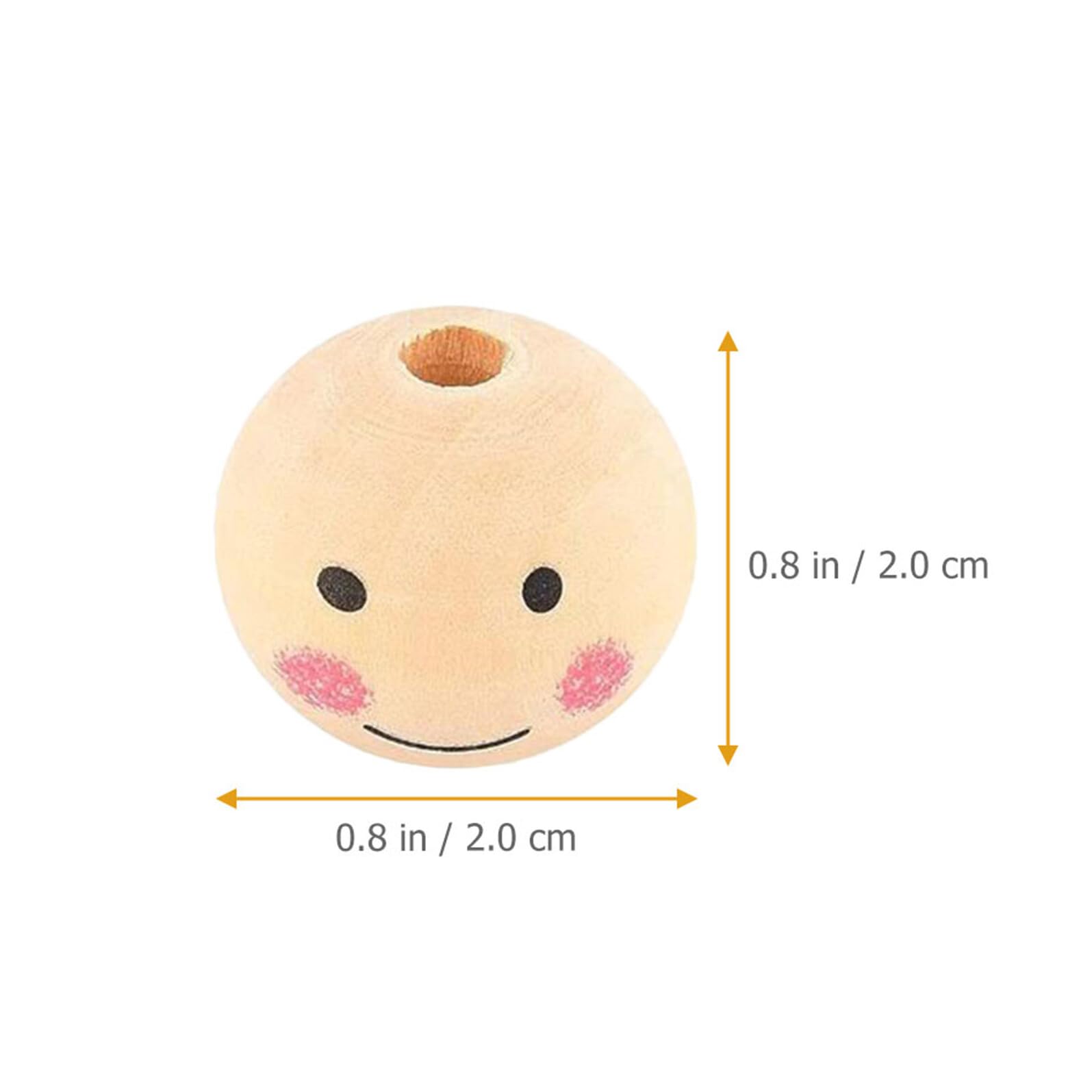 50 Cuentas de Madera Sonrientes para Joyería Diy, Suministros de Manualidades para Hacer Collares y Pulseras