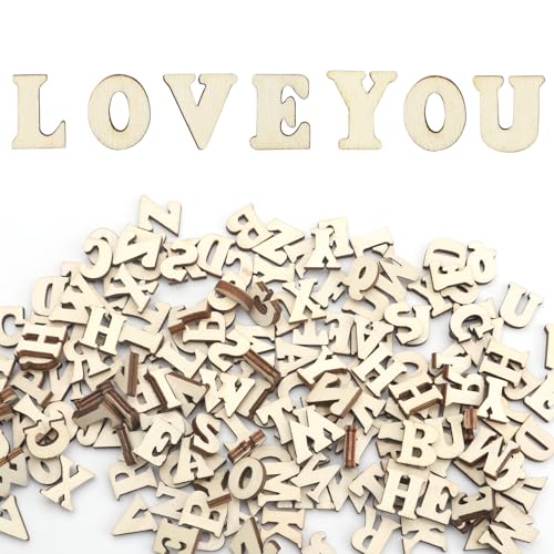 DAWRIS 208 Pcs Small Mini Wooden Letters for DIY, Craft Wood