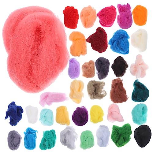DOITOOL 36Pcs DIY Needle Felting Wool Kit Felting Yarn for Crafts for Beginners Portable Accessories for Creative Projects and Imagination