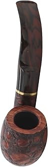 Savinelli Pipes Alligator Collection Brown 614 Oom Paul - Colorful Hand Stained Italian Wood Briar Pipe, Handmade in Italy, 6mm