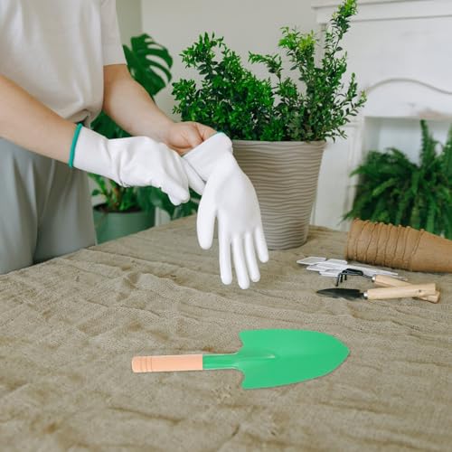 Juego de 10 palas de jardín con mango de madera miniatura 6