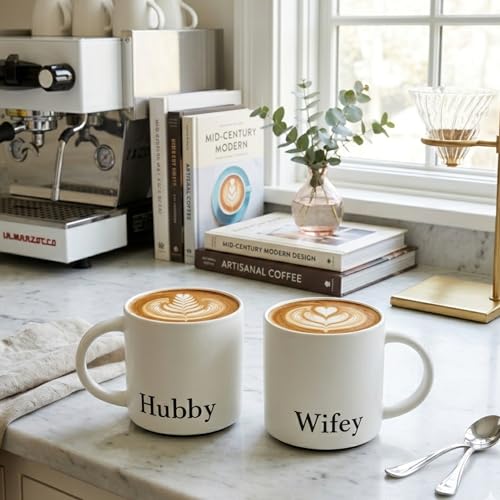 COLLECTIVE HOME Wedding Gifts for Couples, Ceramic Mug Set, Mr and Mrs Gift, Ideal Gift for Bridal Shower (Hubby & Wifey) by COLLECTIVE HOME - Image 2