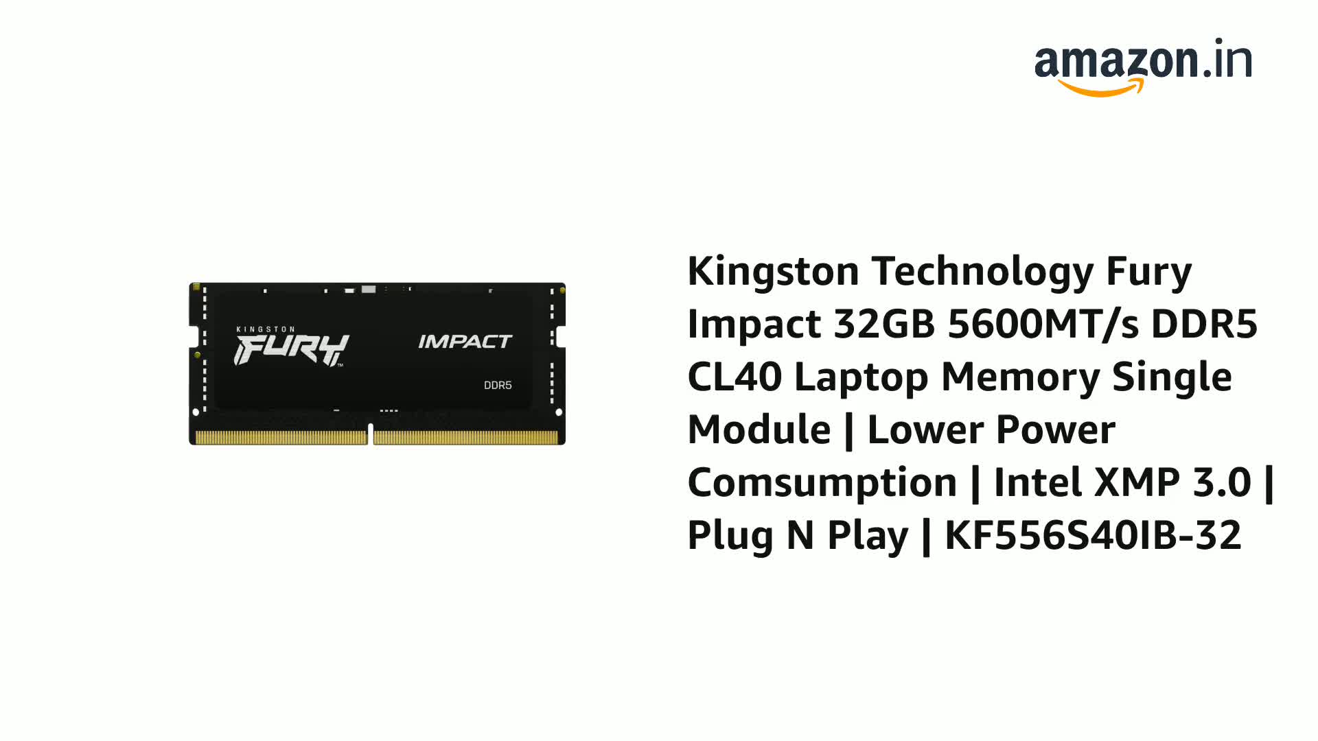 Amazon.in: Buy Kingston Technology Fury Impact 32GB 5600MT/s DDR5