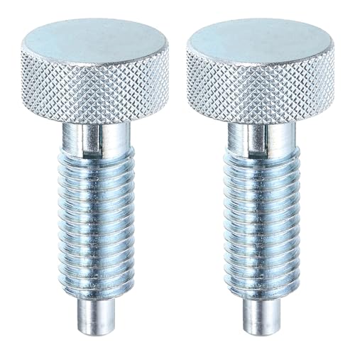 HARFINGTON 2pcs Spring Plunger with Knurled Handle M10x1.5 Pin Dia. 5mm Retractable Quick Release Pins Carbon Steel Lock Out Type Index Plunger for Industrial Equipment