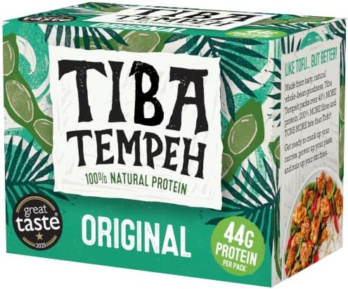Tiba Tempeh Organic Original Block 200g. Natural plant-based protein.
