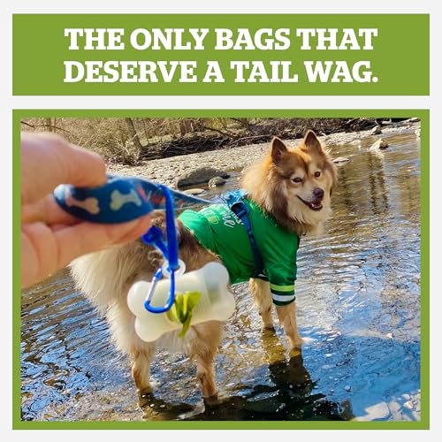 Pogi Kotbeutelspender – groß, parfümiert und auslaufsicher – weiß, 1 Rolle (15 Tüten)