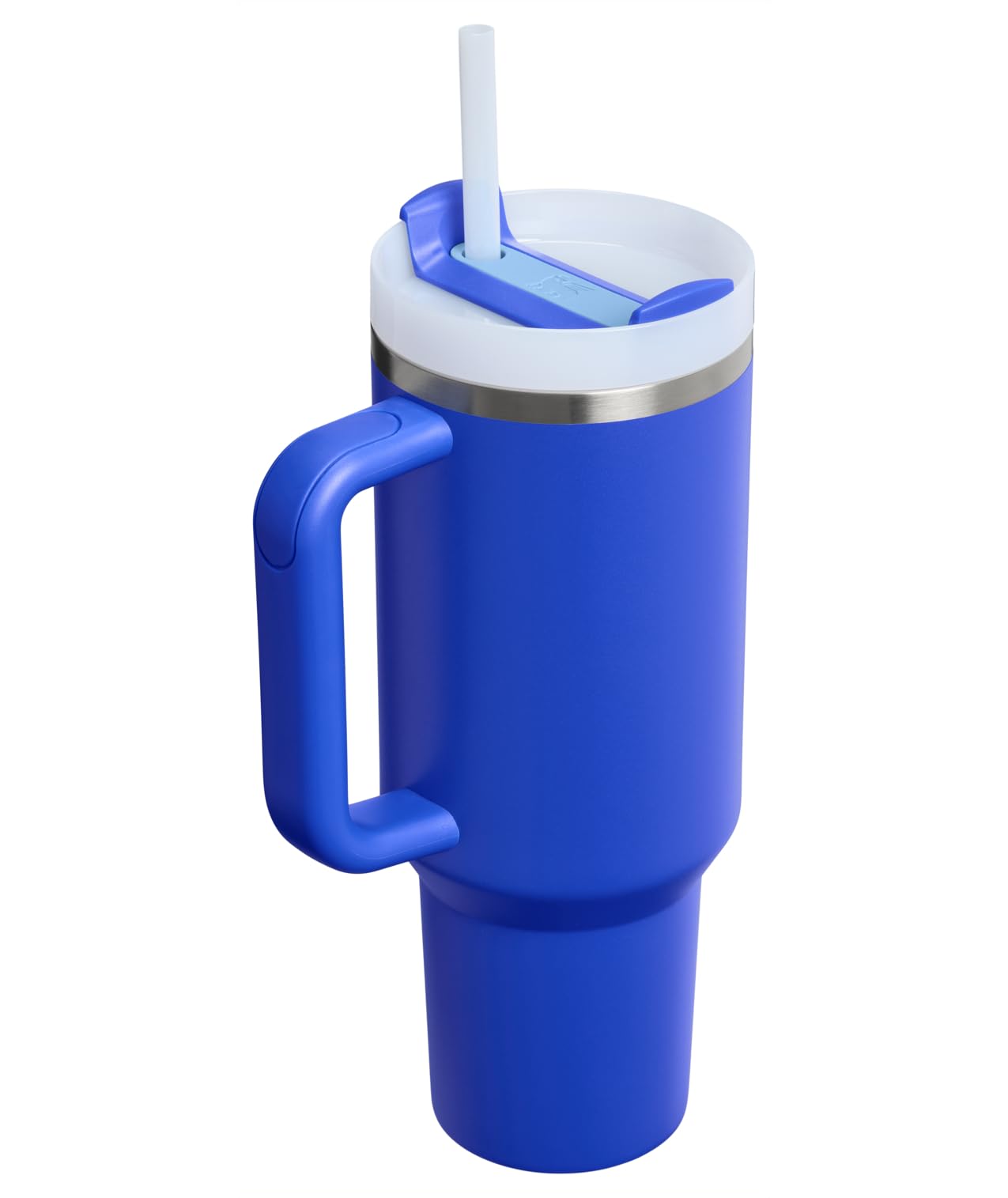 STANLEY Quencher H2.0 - Bicchiere con manico e cannuccia, coperchio Flowstate a 3 posizioni, compatibile con i viaggi, tazza termica in acciaio inox, senza BPA, colore: cobalto