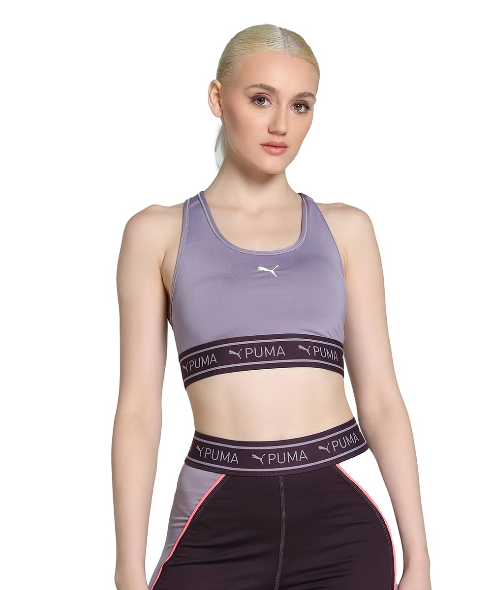 Puma Women’s Polyester Wired Classic Sports Bra (525319_Pale Plum Puma Women’s Polyester Wired Classic Sports Bra (525319_Pale Plum