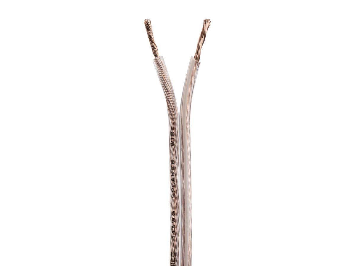 Monoprice Select Series 14 Gauge AWG Speaker Wire/Cable - 50ft Jacketed in Durable Plastic with A Color Coded Conductor for Home Theater, Car Audio and More Grey