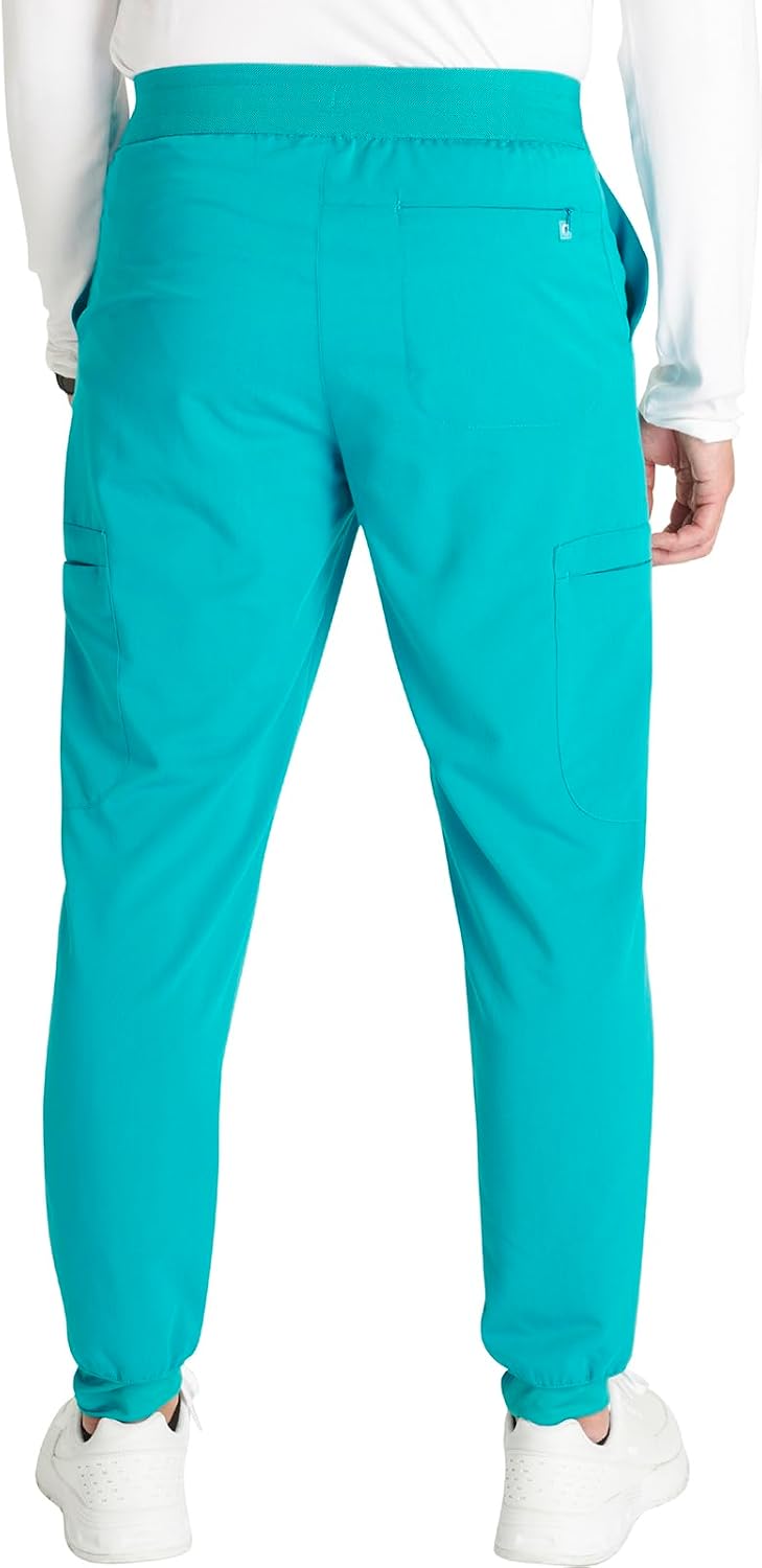 Cherokee Men's Mid Rise Jogger Scrub Pants with 5 Pockets and Elastic Waistband CK132A