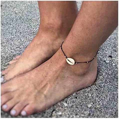 Olbye Shell Anklet Cowrie Shell Bracelet Seashell Foot Chain for Women and Girls Natural Hemp Jewelry