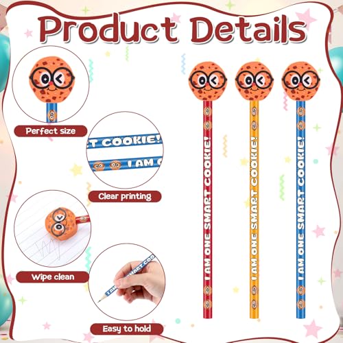 Crayons à biscuits intelligents Epakh avec gommes | Lot de 36 - 3
