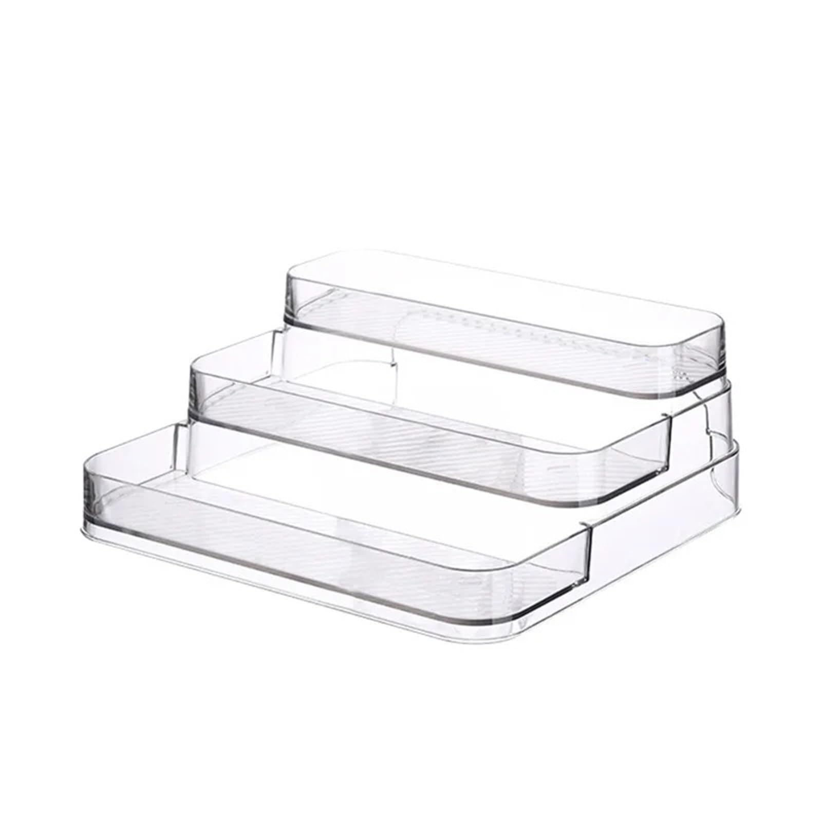 QuxetlRyz Perfume Organiser Display Risers 3 Tier Desktop Perfume Shelf Cosmetic Organizer Storage Rack Doll Display Stand Kitchen Seasoning