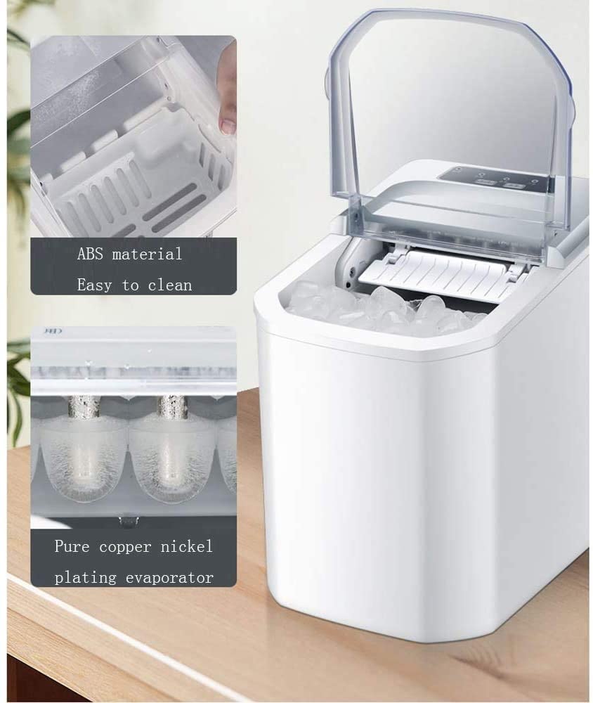 Portable Ice Maker Countertop Ice Cube Maker Machine,33lbs/24h, 9 Ice Cubes Ready In 8 Minutes,Mini Roundround Block Ice,Fully Automatic Ice Making on Fridge.com - View 5