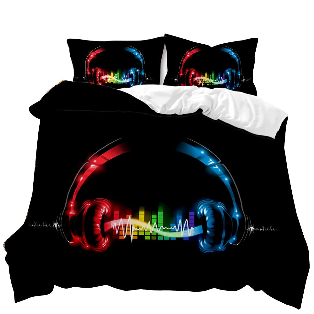 Linge de lit musique hipster avec housse de couette 155x220 pour garçons et filles