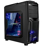 Sentey® Gaming Computer Case Gs-6009 Triac Transparent Side Panel / 1 X USB 3.0 + 1 X USB 2.0 + Hd Audio/mic / Removable Bays 3.5 and 2.5 / 2 X 12cm Blue Led Fan Cooler / Cable Management / Air Filter on the Bottom / Removable 3.5 and 2.5 Hdd Bays / Support Long Video Cards and Standard ATX Mini and Micro ATX Motherboards / Watercooling Ready + Hidden Cable System