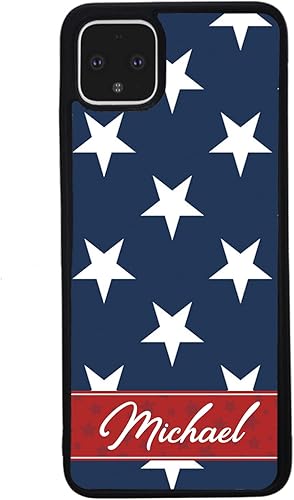 Miniatura 3 de Red White and Blue Stars Personalized Black Rubber Phone Case Compatible With Google Pixel 10, 10 Pro, 10 Pro XL, 9a, 9 Pro, Pixel 9, Pixel 9 Pro
