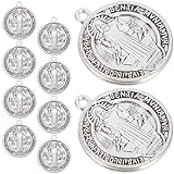 Style : ce pendentif incarne un style italien unique, ajoutant un charme distinctif à vos accessoires et rehaussant leur attrait général. médaille de saint benoît antique, breloque de boucle d’oreille