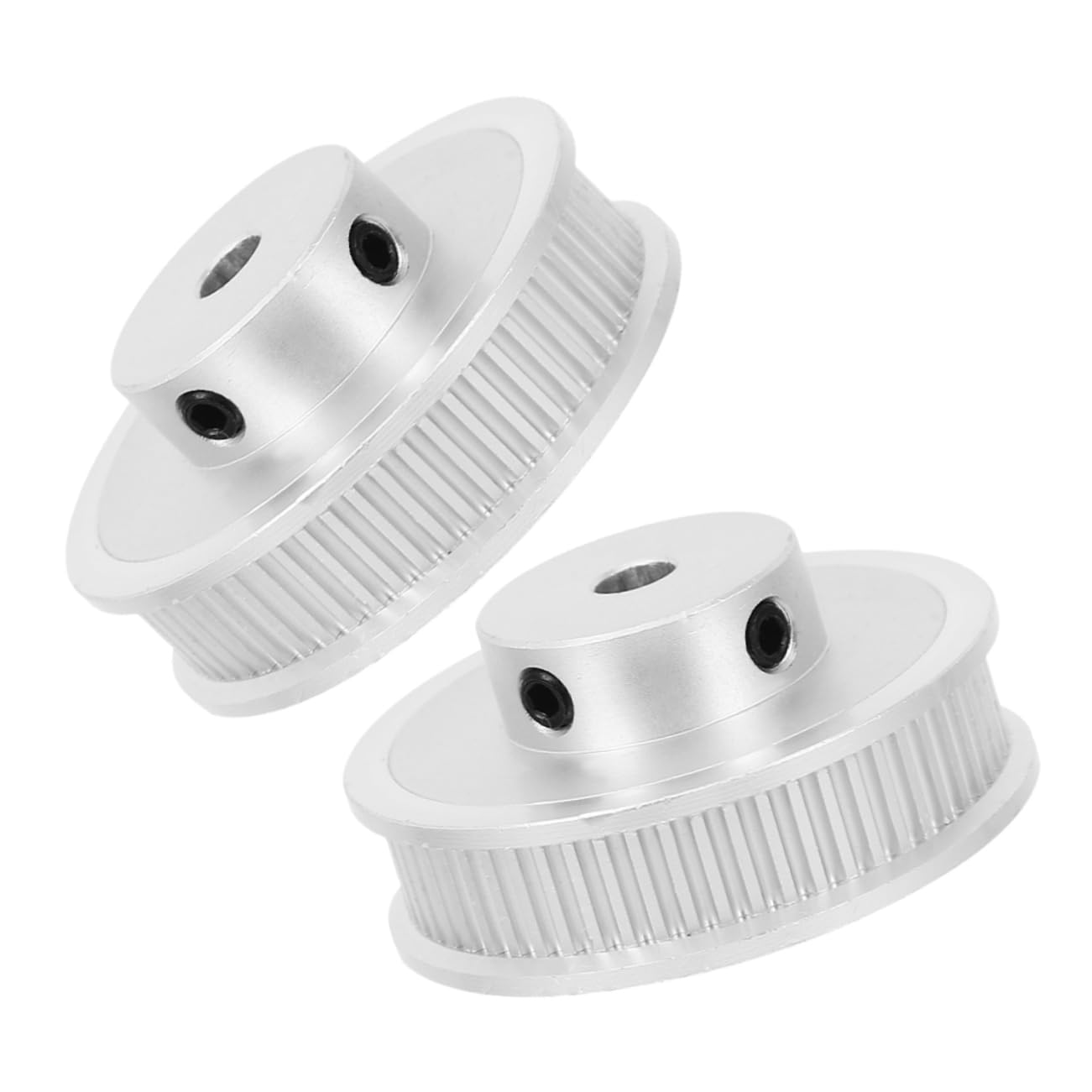 OSOLADY 2pcs 60 Printer Pulley 3D Printer Idler Timing Pulley Timing Belt Wheel Idler Pulley Timing Belt Pulley 3D Pulley Mechanical Timing Pulleys Roller Wheels Aluminum Alloy Silver