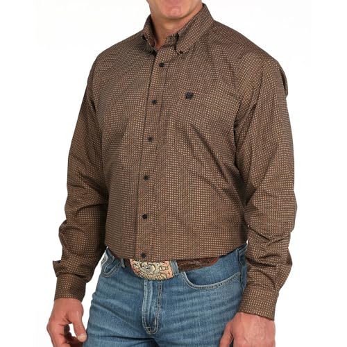 Cinch Men's Brown Print Long Sleeve Button Shirt2