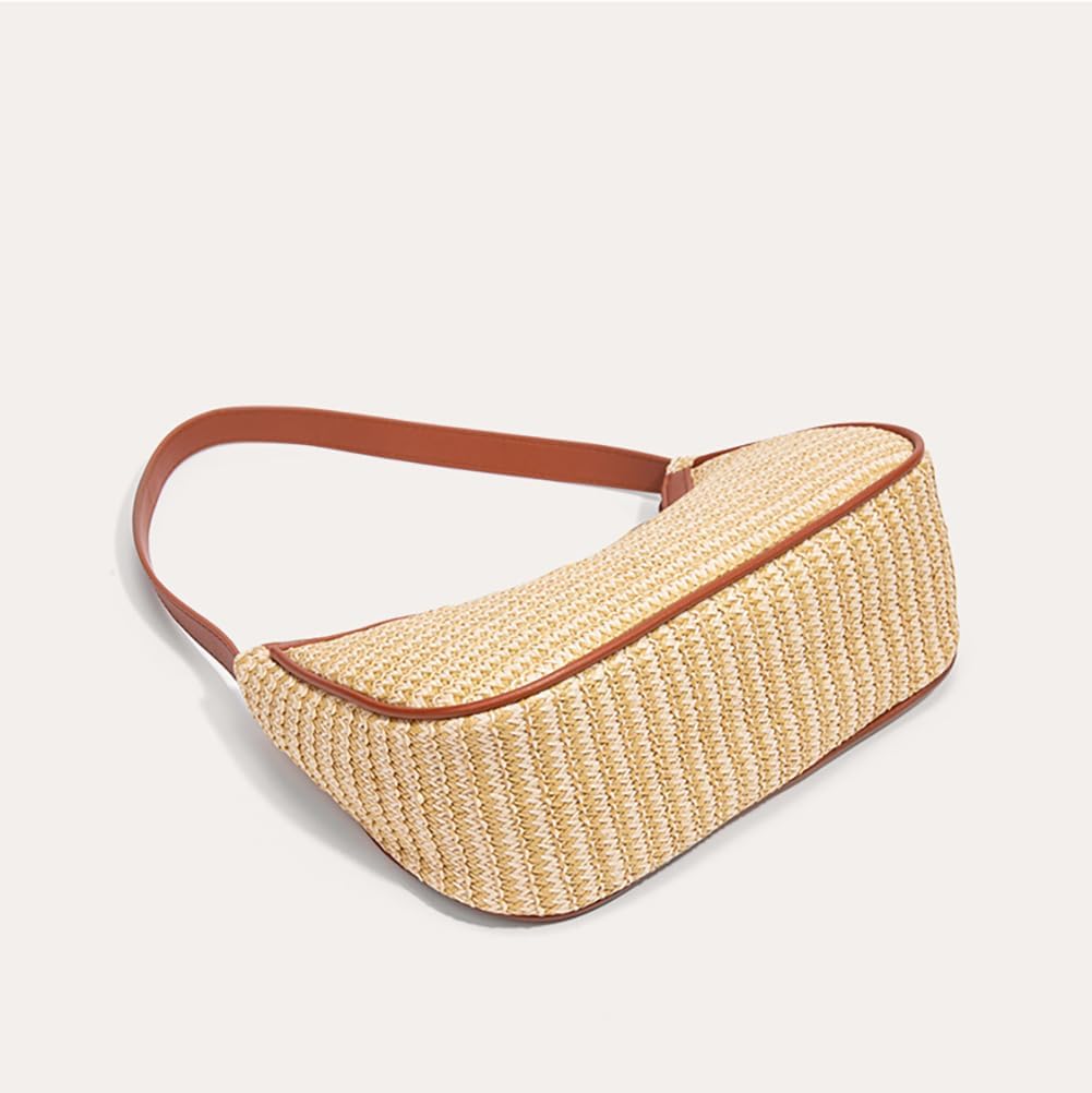 Dreubea Womens Woven Underarm Bag Lightweight Straw Purse Crossbody Top-Handle Bag - Image 6