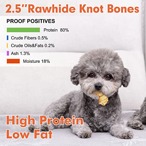 MON2SUN Dog Rawhide Knot Bones Small Rawhide Bones Mini Dog Chews Chicken Flavour 2.5 Inch 60 Count for Puppy and Small Dogs MON2SUN Dog Rawhide Knot Bones Small Rawhide Bones Mini Dog Chews Chicken Flavour 2.5 Inch 60 Count for Puppy and Small Dogs
